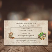 素朴な水の色の農家市場、地元の農産物 名刺