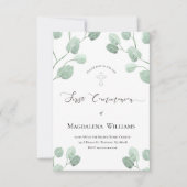 素朴な水の色ユーカリ緑の聖餐会 招待状 (正面)