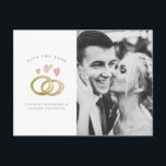 素朴な水の色結婚のリングの写真は日付を保存 ポストカード<br><div class="desc">素朴な水の色結婚のリングの写真は日付はがきを保存する。</div>