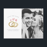 素朴な水の色結婚のリングの写真は日付を保存 ポストカード<br><div class="desc">素朴な水の色結婚のリングの写真は日付はがきを保存する。</div>
