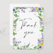 素朴な水仙と野生の花の感謝カード サンキューカード (正面/裏面)