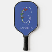 素朴な水彩のイニシャルG教師 ピックルボールラケット (裏面)