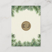 素朴な水彩の冬の森　松ぼっくり　ウェディング エンクロージャーカード (裏面)