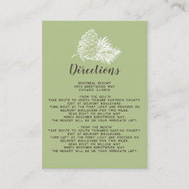 素朴な水彩の冬の森　松ぼっくり　ウェディング エンクロージャーカード