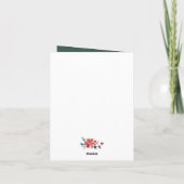 素朴な水彩の冬の緑に赤い花を添えて シーズンカード (裏面)