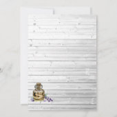 素朴な水彩コットン ラベンダー カントリー ウェディング 招待状 (裏面)