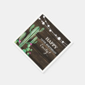 素朴な水彩タンポポのバーンワッド誕生日 スタンダードカクテルナプキン (角)