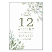 素朴な水彩ボタニカル花テーブルナンバー テーブルナンバー (裏面)