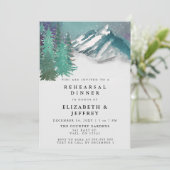 素朴な水彩山岳松彩排晩餐 招待状 (スタンド正面)