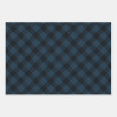 素朴な水彩格子模様の赤、緑、ネイビー ラッピングペーパーシート (正面3)