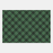 素朴な水彩格子模様の赤、緑、ネイビー ラッピングペーパーシート (正面2)