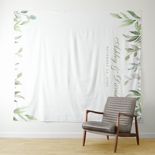 素朴な水彩植物の花の写真用背景 タペストリー (インサイチュ(横))