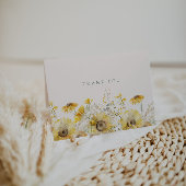 素朴な水彩画のひまわり折り紙の感謝カード サンキューカード