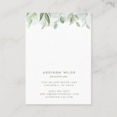 素朴な水彩画のグリーンが美しいジュエリー ディスプレイ 名刺 (裏面)