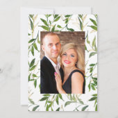 素朴な水彩画のグリーンカントリー バーンスタイルの結婚式 セーブザデート (裏面)