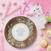 素朴な水彩画のグリーンリーフパーティ ペーパープレート (パーティー)