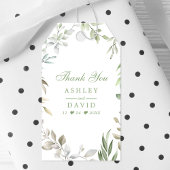 素朴な水彩画のグリーン植物 フラワー サンクス ギフト ギフトタグ