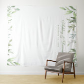 素朴な水彩画のグリーン花卉フォトバックドロップ タペストリー (インサイチュ(横))