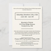 素朴な水彩画のスキー　雪　山　家族の再会 招待状 (裏面)