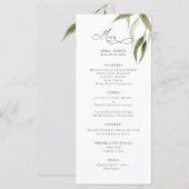 素朴な水彩画のユーカリグリーン メニュー (正面/裏面)