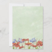 素朴な水彩画のワイルドフラワーのウェディング 招待状 (裏面)