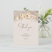 素朴な水彩画のワイルドフラワー ボーホーサマー サンキューカード (スタンド正面)