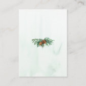 素朴な水彩画の松林のウェディング サンクスカード プレイスカード (裏面)