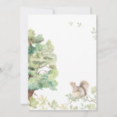 素朴な水彩画の森のカップルシャワー 招待状 (裏面)