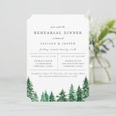 素朴な水彩画の森のリハーサルディナー 案内状 (スタンド正面)