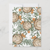 素朴な水彩画の森のログ ブライダルシャワー 招待状 (裏面)