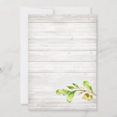 素朴な水彩画の森の動物ベビーシャワー 招待状 (裏面)