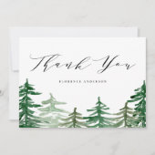 素朴な水彩画の森の木立の誕生日 サンキューカード (正面)