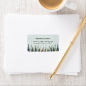 素朴な水彩画の森の松の木のデザインがお好きな方へのギフトに ラベル (インサイチュ)