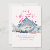 素朴な水彩画の森の「Save the Date」 招待状 (裏面)