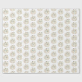 素朴な水彩画の秋のカボチャ花模様 ラッピングペーパー (フラット)