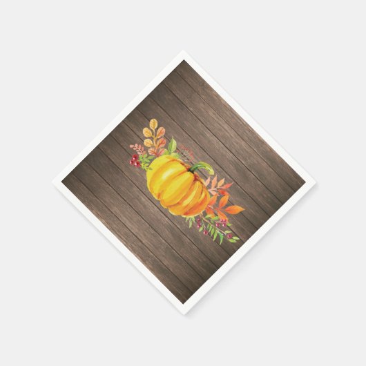 素朴な水彩画の秋のトマトオータム スタンダードカクテルナプキン (角)