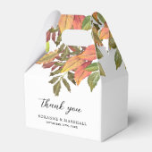 素朴な水彩画の秋の感謝祭のお礼ボックス フェイバーボックス (裏面サイド)