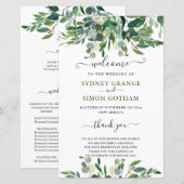 素朴な水彩画の緑、ユーカリ (正面/裏面)