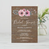 素朴な水彩画の花と納屋の木の結婚前お披露目パーティー 招待状 (スタンド正面)