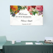 素朴な水彩画の花の歓迎された結婚式 横断幕 (トレードショー)