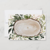 素朴な水彩画の花の結婚式の応答 出欠カード (裏面)