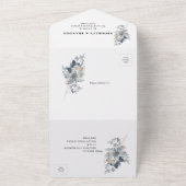 素朴な水彩画の花束イラスト オールインワン招待状 (外側)