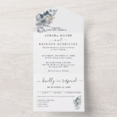 素朴な水彩画の花束イラスト オールインワン招待状 (内側)