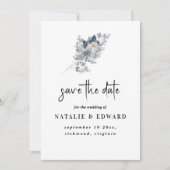 素朴な水彩画の花束イラスト セーブザデート (正面)