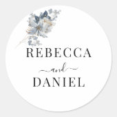 素朴な水彩画の花束イラスト ラウンドシール (正面)