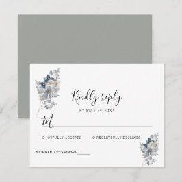 素朴な水彩画の花束イラスト 出欠カード