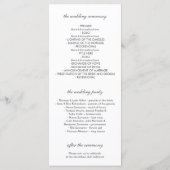 素朴な水彩画の花輪の葉の結婚式プログラム プログラム (裏面)