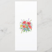 素朴な水彩画の草原の野生の花のメニュー メニュー (裏面)