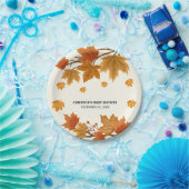 素朴な水彩画の落ち葉 秋のパーティー ペーパープレート (パーティー)