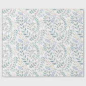 素朴な水彩画の葉および群葉 ラッピングペーパー (フラット)